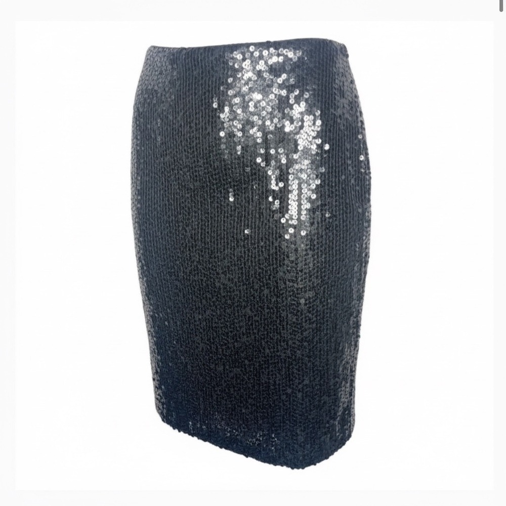 Jeanette for St Martin Skirt Women 4 Black Sequin Pencil Knee Length Vintage